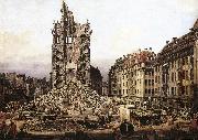 BELLOTTO, Bernardo The Ruins of the Old Kreuzkirche in Dresden gfh Norge oil painting reproduction